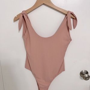 Pink Tie Tank Bodysuit